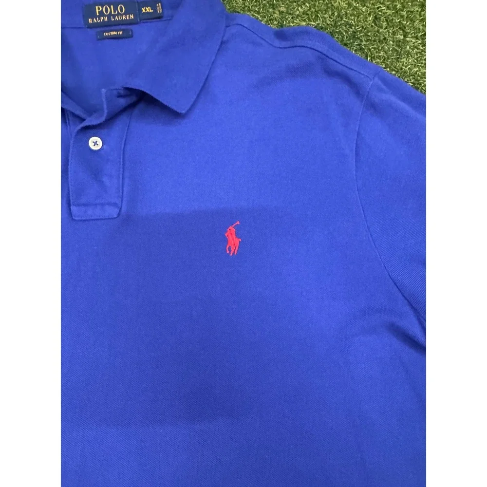 Polo Ralph Lauren Mens Polo XXL Royal‎ Blue Short Sleeve Red Pony
